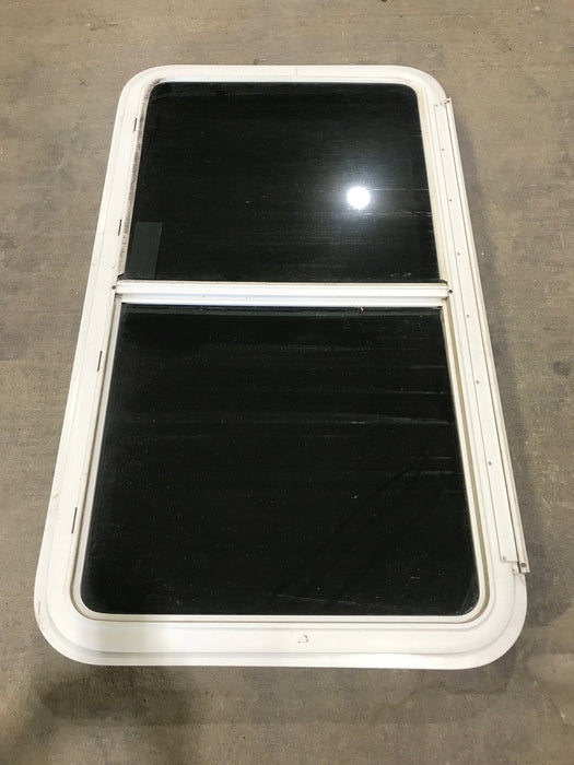 Used White Radius Opening Window : 45 1/4" W x 25 1/2" H x 2" D