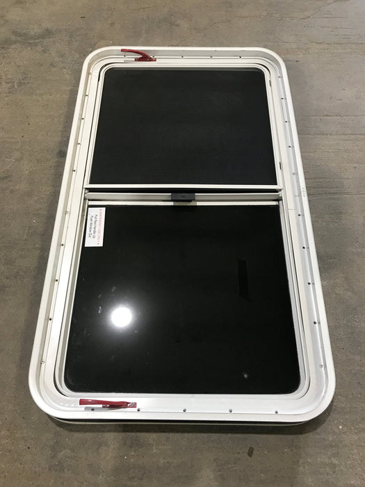 Used White Radius Opening Window : 45 1/4" W x 25 1/2" H x 2" D