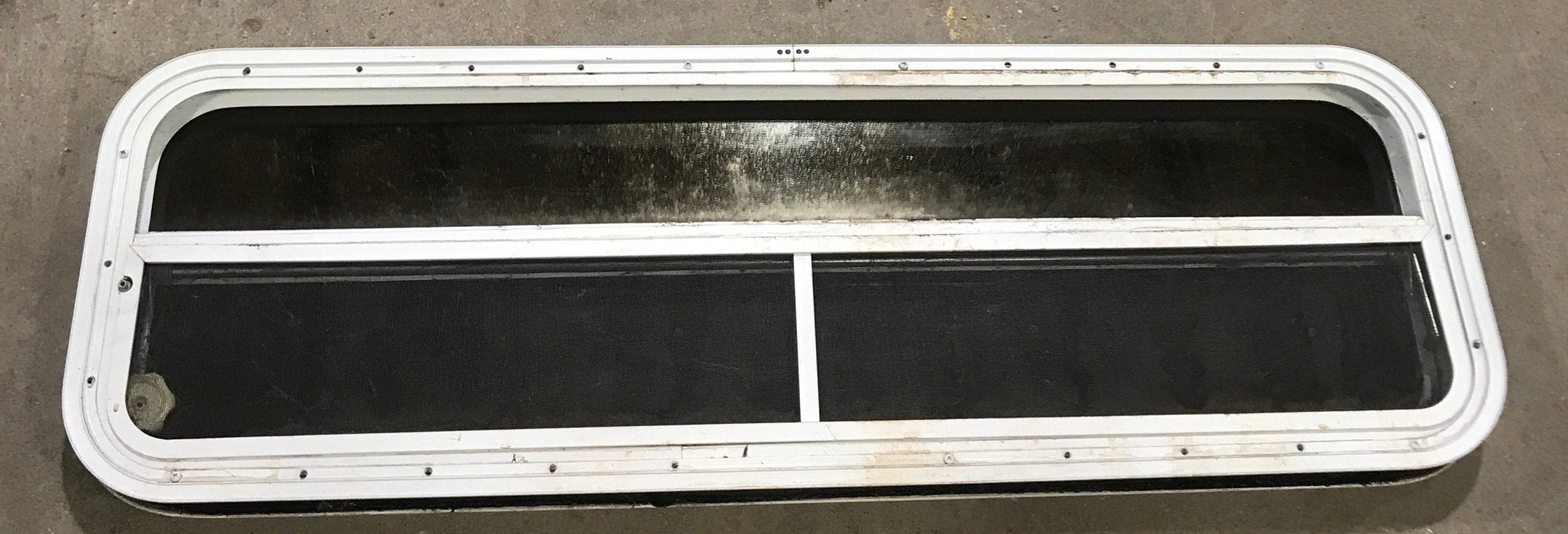 Used White Radius Opening Window : 47 1/2" W x 14 1/2" H x 1 7/8" D