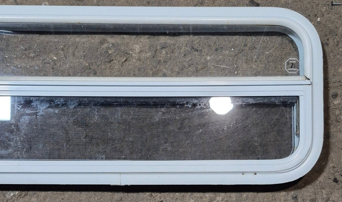Used White Radius Opening Window : 47 1/2" W x 14 1/4" H x 1 1/4" D