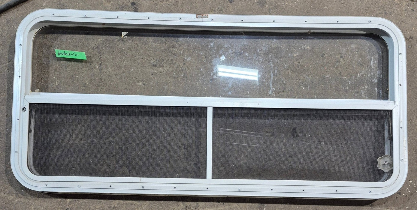 Used White Radius Opening Window : 47 1/2" W x 21 1/2" H x 1 1/2" D
