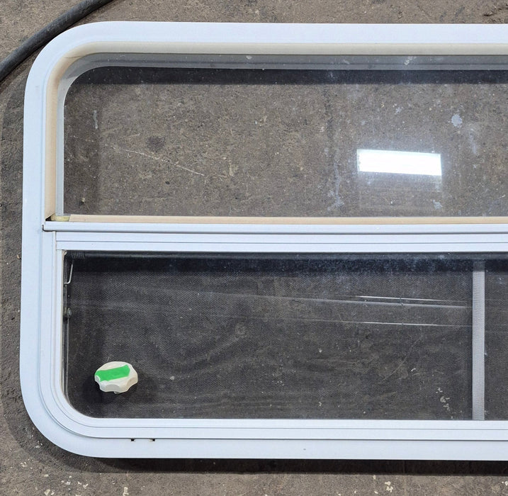 Used White Radius Opening Window : 47 1/2" W x 21 1/2" H x 1 1/2" D