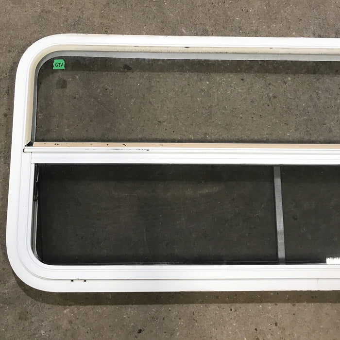Used White Radius Opening Window : 47 1/2" W x 21 1/2" H x 1 7/8" D