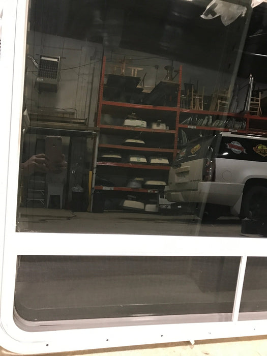 Used White Radius Opening Window : 47 1/2" W x 35 1/2" H x 2" D