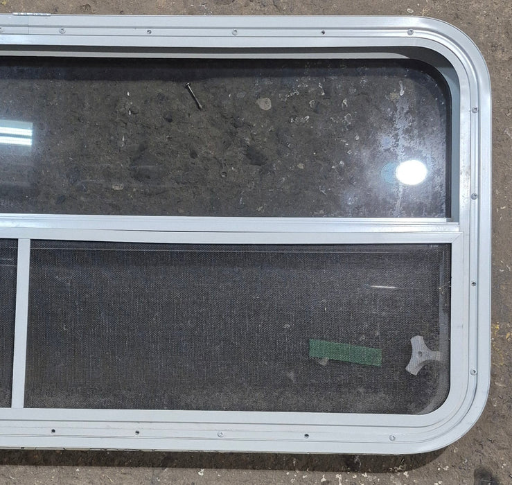 Used White Radius Opening Window : 47 1/4" W x 21 1/4" H x 1 3/4" D