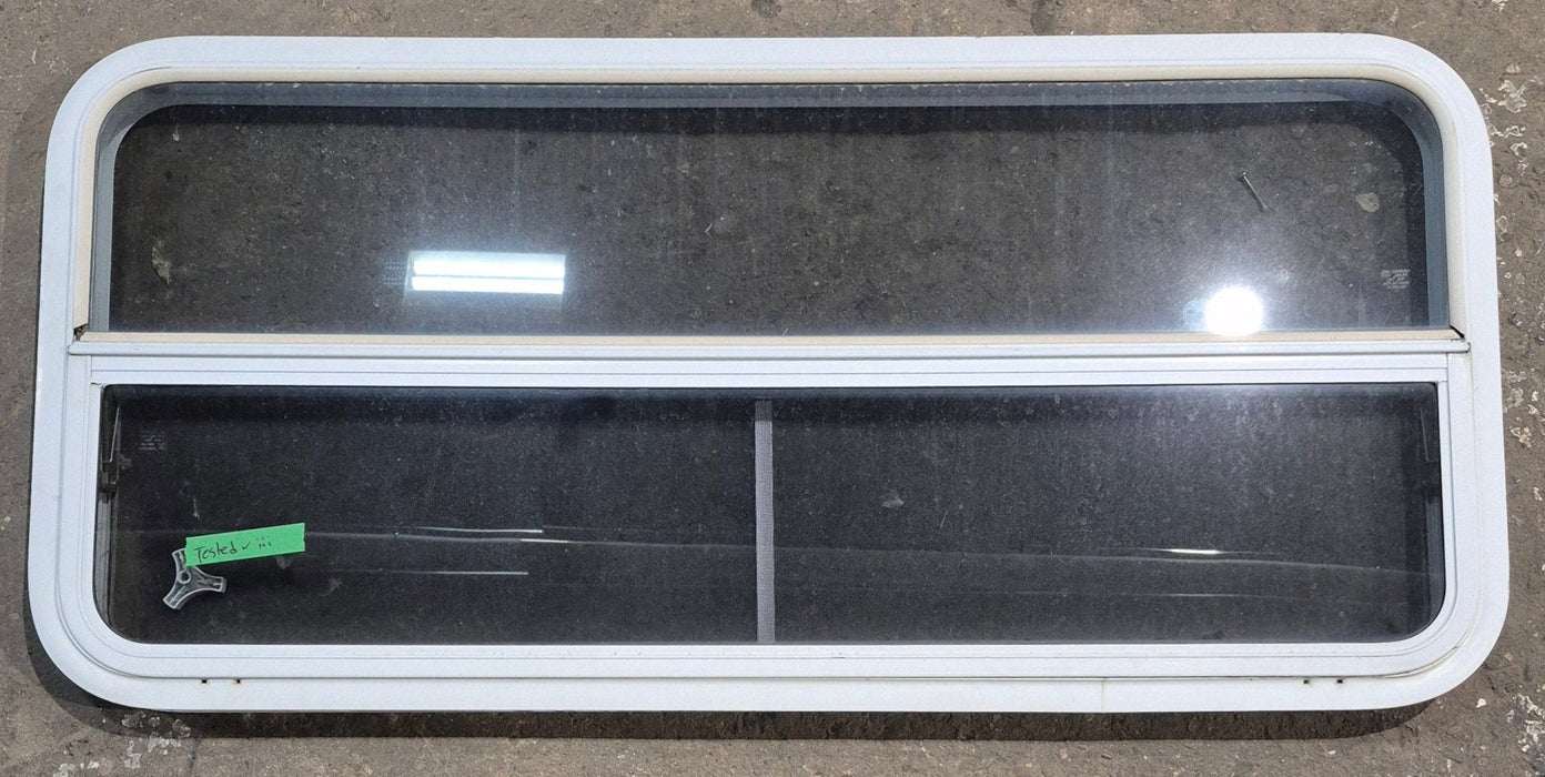 Used White Radius Opening Window : 47 1/4" W x 21 1/4" H x 1 3/4" D