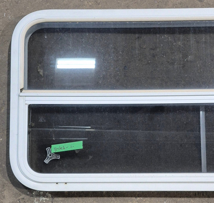 Used White Radius Opening Window : 47 1/4" W x 21 1/4" H x 1 3/4" D