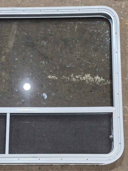 Used White Radius Opening Window : 47 1/4" W x 34 1/4" H x 1 3/4" D