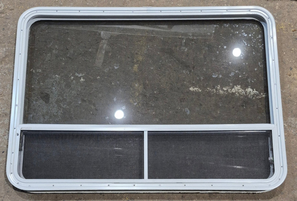 Used White Radius Opening Window : 47 1/4" W x 34 1/4" H x 1 3/4" D