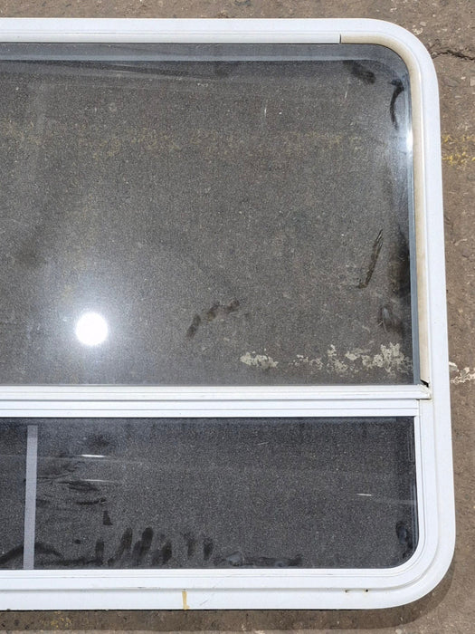 Used White Radius Opening Window : 47 1/4" W x 34 1/4" H x 1 3/4" D