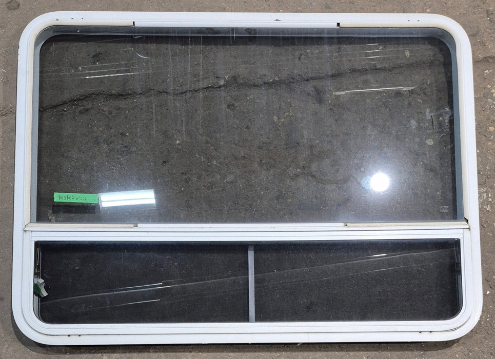 Used White Radius Opening Window : 47 1/4" W x 34 1/4" H x 1 3/4" D