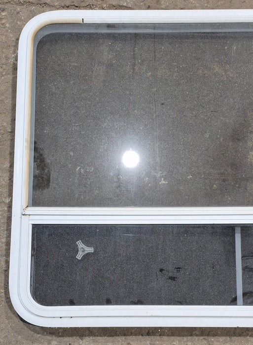 Used White Radius Opening Window : 47 1/4" W x 34 1/4" H x 1 3/4" D