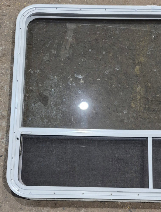 Used White Radius Opening Window : 47 1/4" W x 34 1/4" H x 1 3/4" D