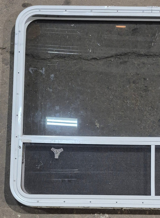 Used White Radius Opening Window : 47 1/4" W x 34 1/4" H x 1 3/4" D