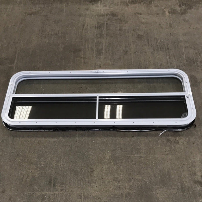 Used White Radius Opening Window : 47 3/4" W x 17 3/4" H x 2" D