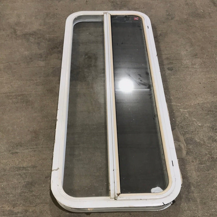 Used White Radius Opening Window : 47 3/4" W x 17 3/4" H x 2" D