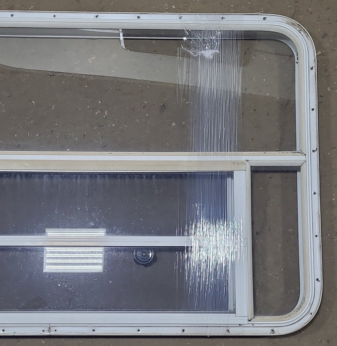 Used White Radius Opening Window : 47 3/4" W x 28 1/2" H x 1 5/8" D