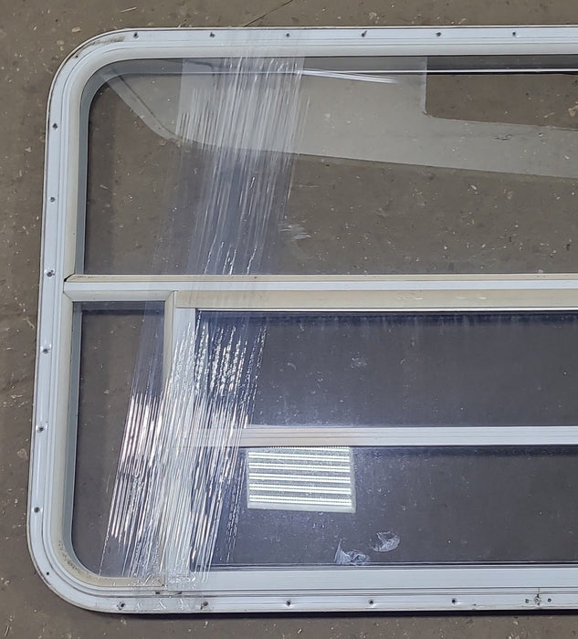 Used White Radius Opening Window : 47 3/4" W x 28 1/2" H x 1 5/8" D