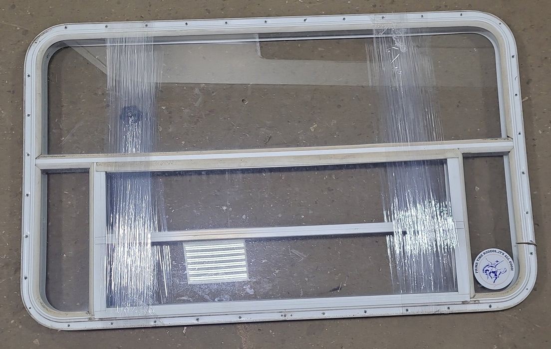 Used White Radius Opening Window : 47 3/4" W x 28 1/4" H x 1 5/8" D