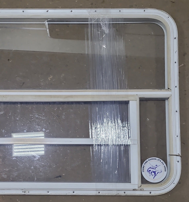 Used White Radius Opening Window : 47 3/4" W x 28 1/4" H x 1 5/8" D