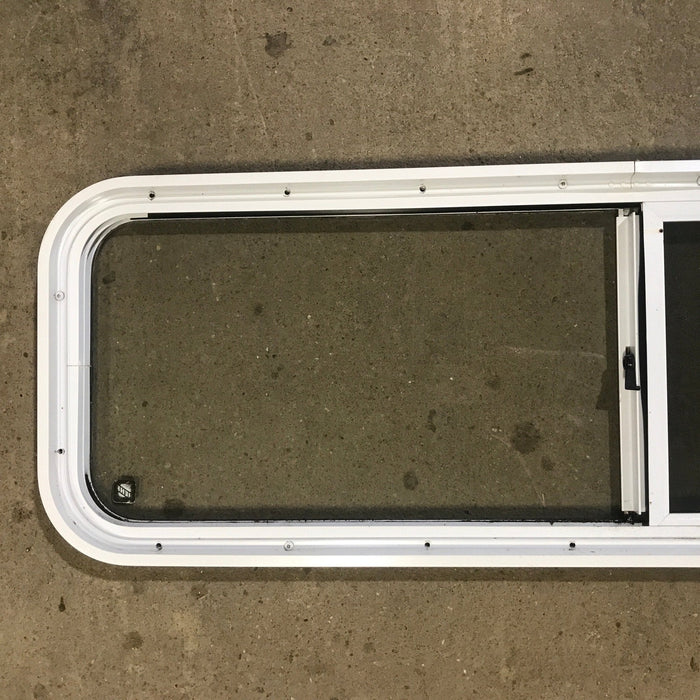 Used White Radius Opening Window : 48" W x 14 3/4" H x 1 7/8" D