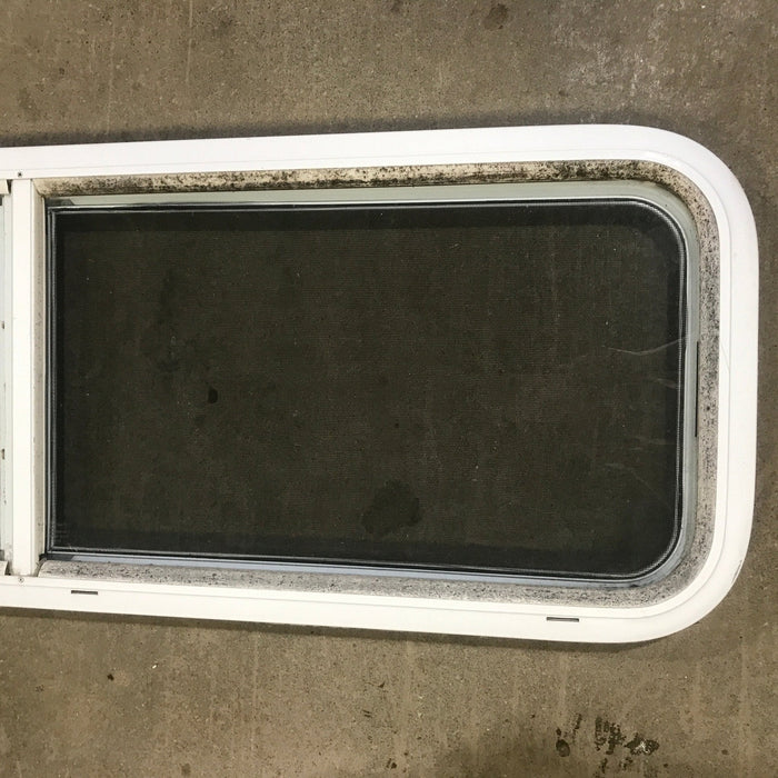 Used White Radius Opening Window : 48" W x 14 3/4" H x 1 7/8" D