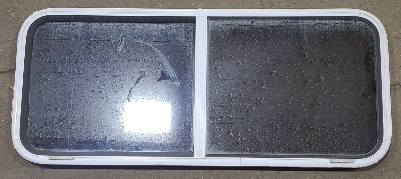 Used White Radius Opening Window : 48" W x 20" H x 1 1/4" D
