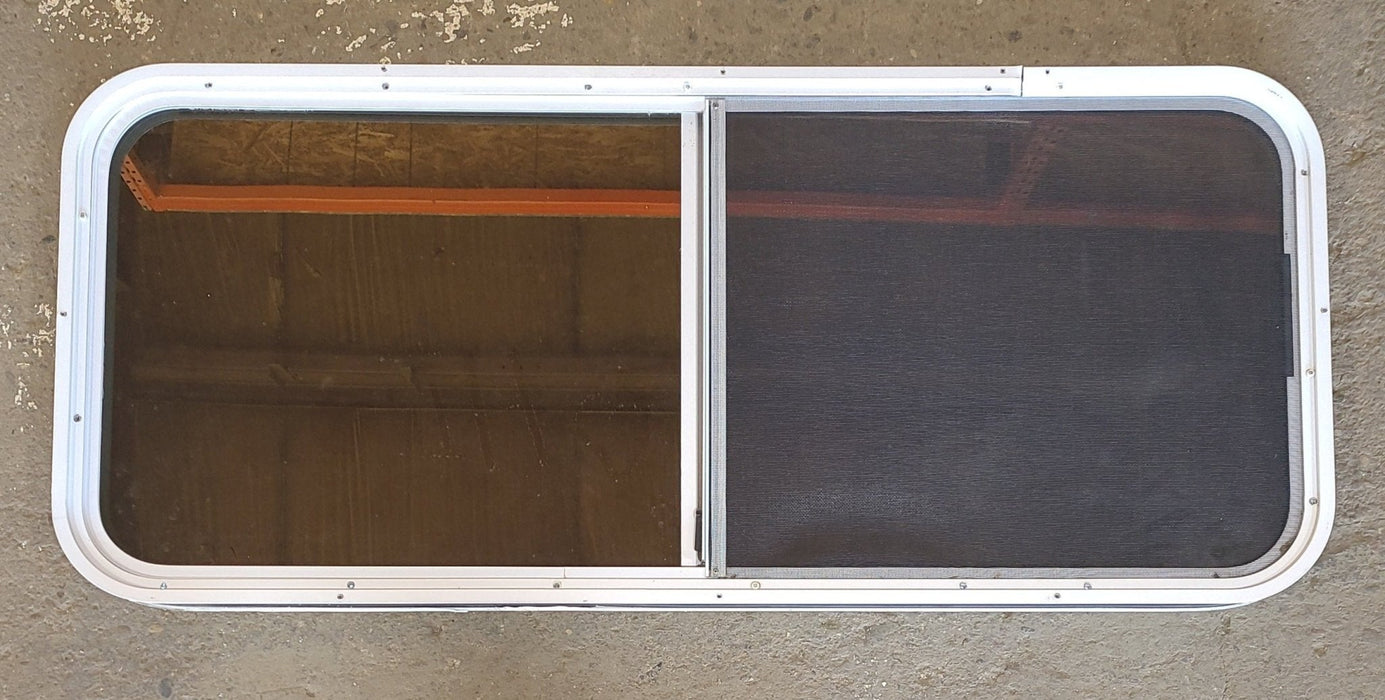 Used White Radius Opening Window : 48" W x 20" H x 1 1/4" D