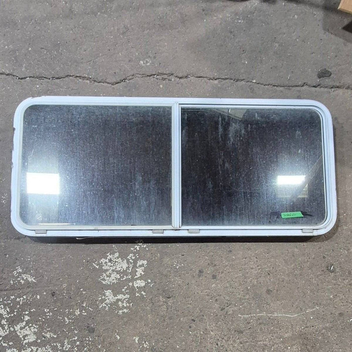 Used White Radius Opening Window - 57 1/4" X 24 1/2" X 2" - Young Farts RV Parts