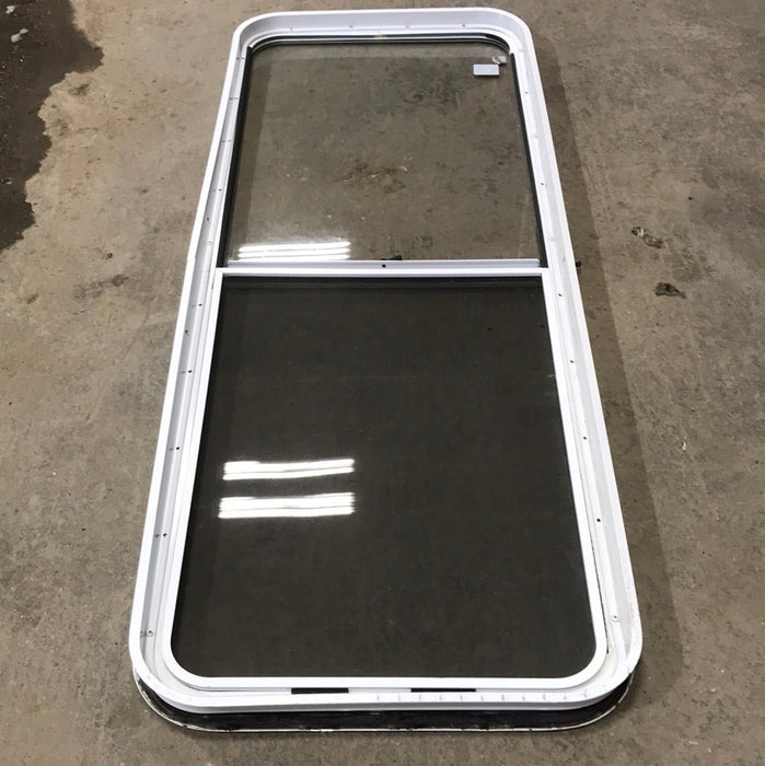 Used White Radius Opening Window : 59 1/2" W X 22" H X 2" D