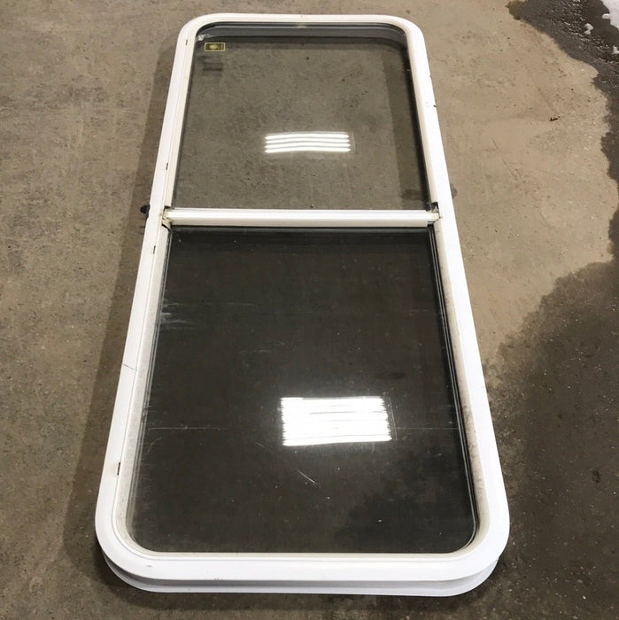 Used White Radius Opening Window : 59 1/2" W X 22" H X 2" D