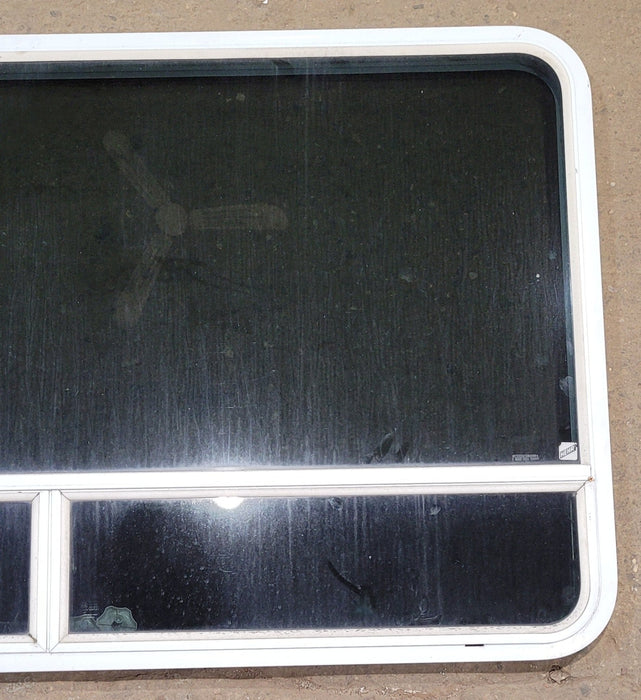 Used White Radius Opening Window : 59 1/2" W x 34 1/2" H x 1 3/4" D