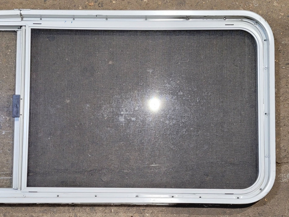 Used White Radius Opening Window : 59 1/4" W x 21 1/4" H x 1 3/4" D