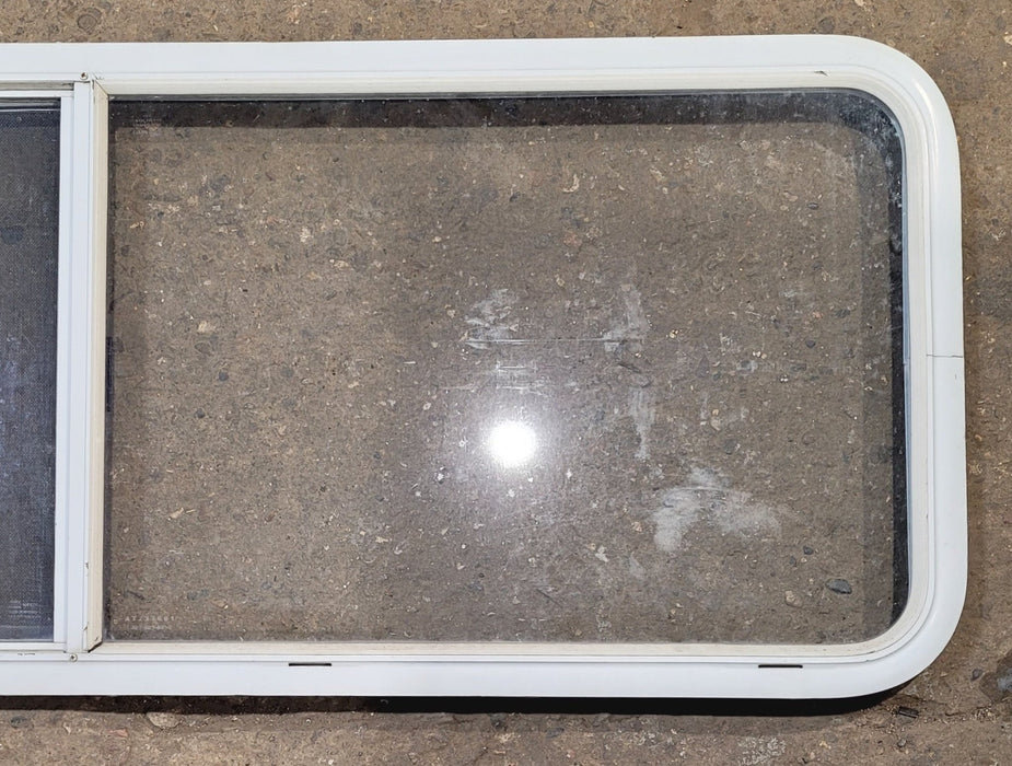 Used White Radius Opening Window : 59 1/4" W x 21 1/4" H x 1 3/4" D