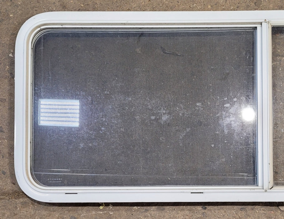 Used White Radius Opening Window : 59 1/4" W x 21 1/4" H x 1 3/4" D
