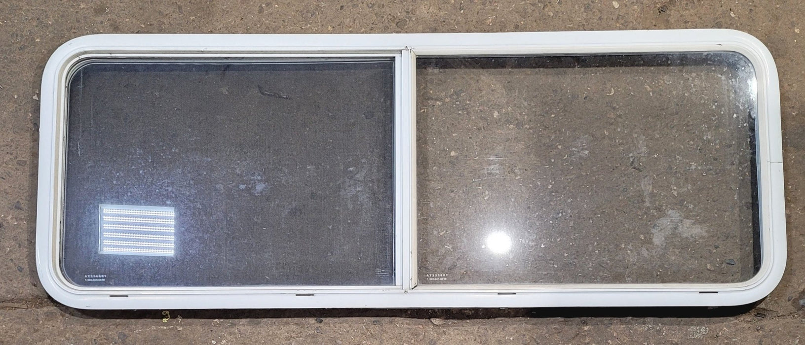 Used White Radius Opening Window : 59 1/4" W x 21 1/4" H x 1 3/4" D