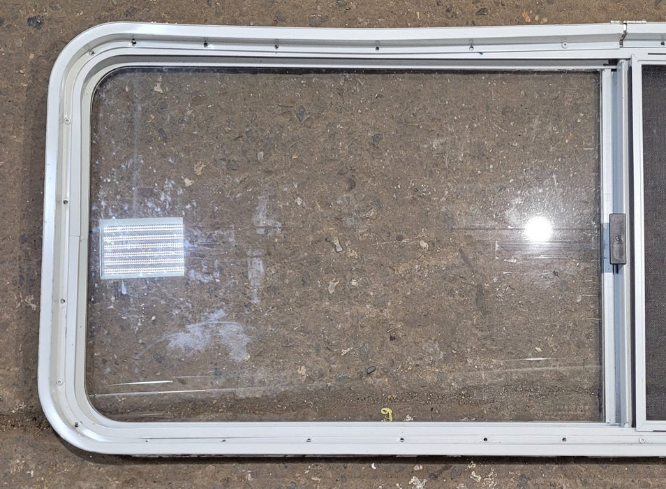 Used White Radius Opening Window : 59 1/4" W x 21 1/4" H x 1 3/4" D