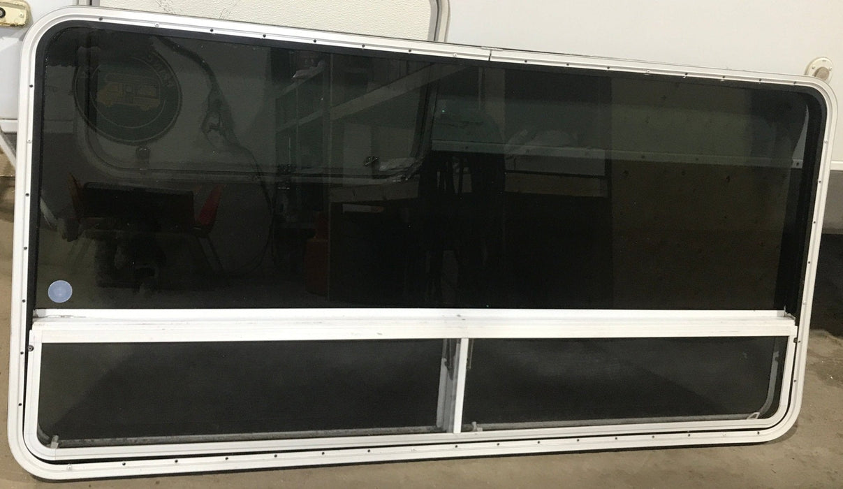 Used White Radius Opening Window : 71 1/2" W x 34 1/2" H x 1 7/8" D