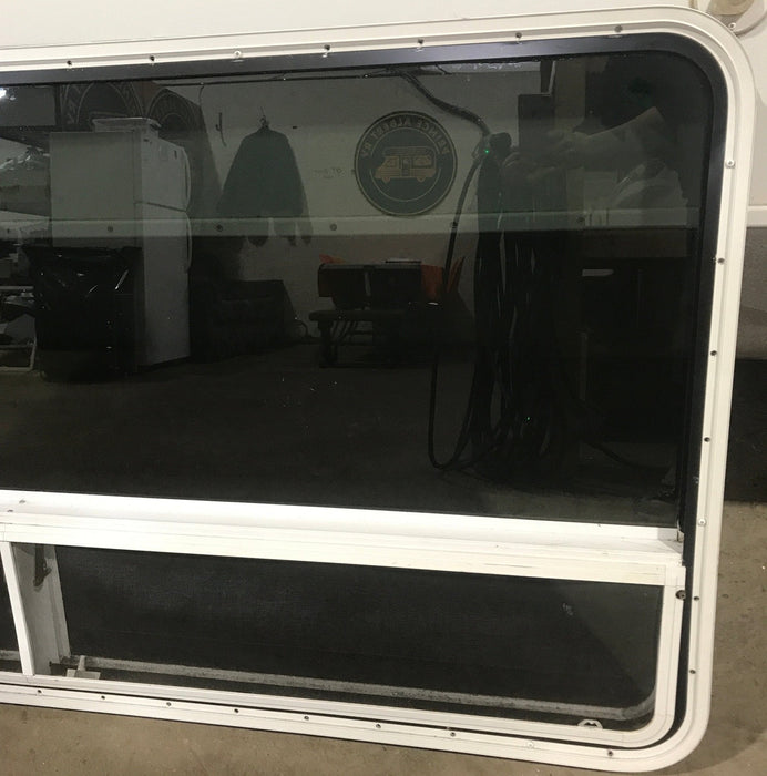 Used White Radius Opening Window : 71 1/2" W x 34 1/2" H x 1 7/8" D