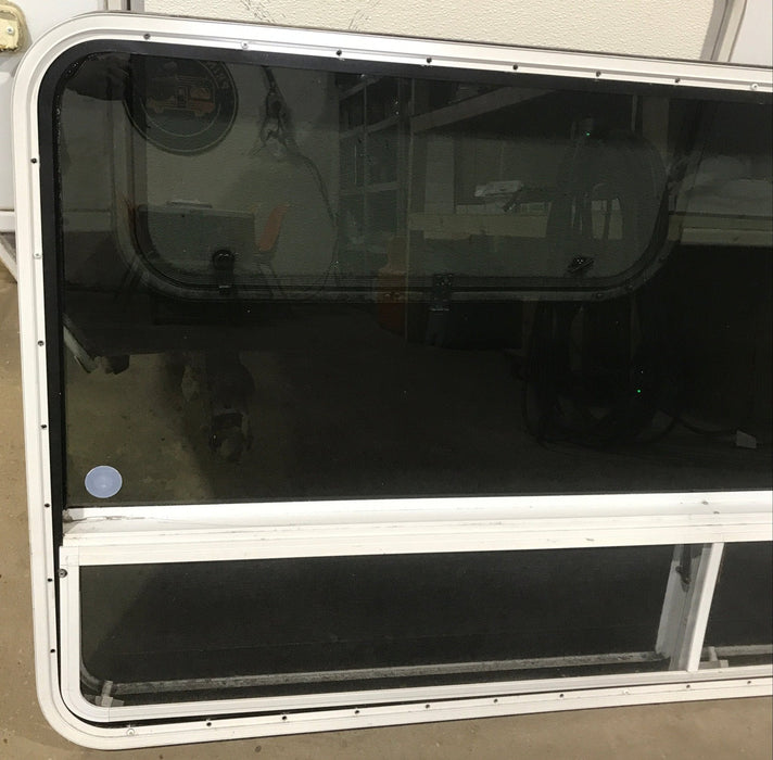 Used White Radius Opening Window : 71 1/2" W x 34 1/2" H x 1 7/8" D