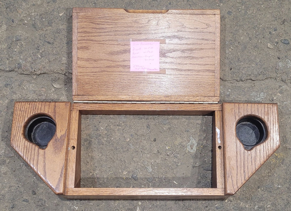 Used Wooden Doghouse Console Cover With 2 Cupholder Spaces