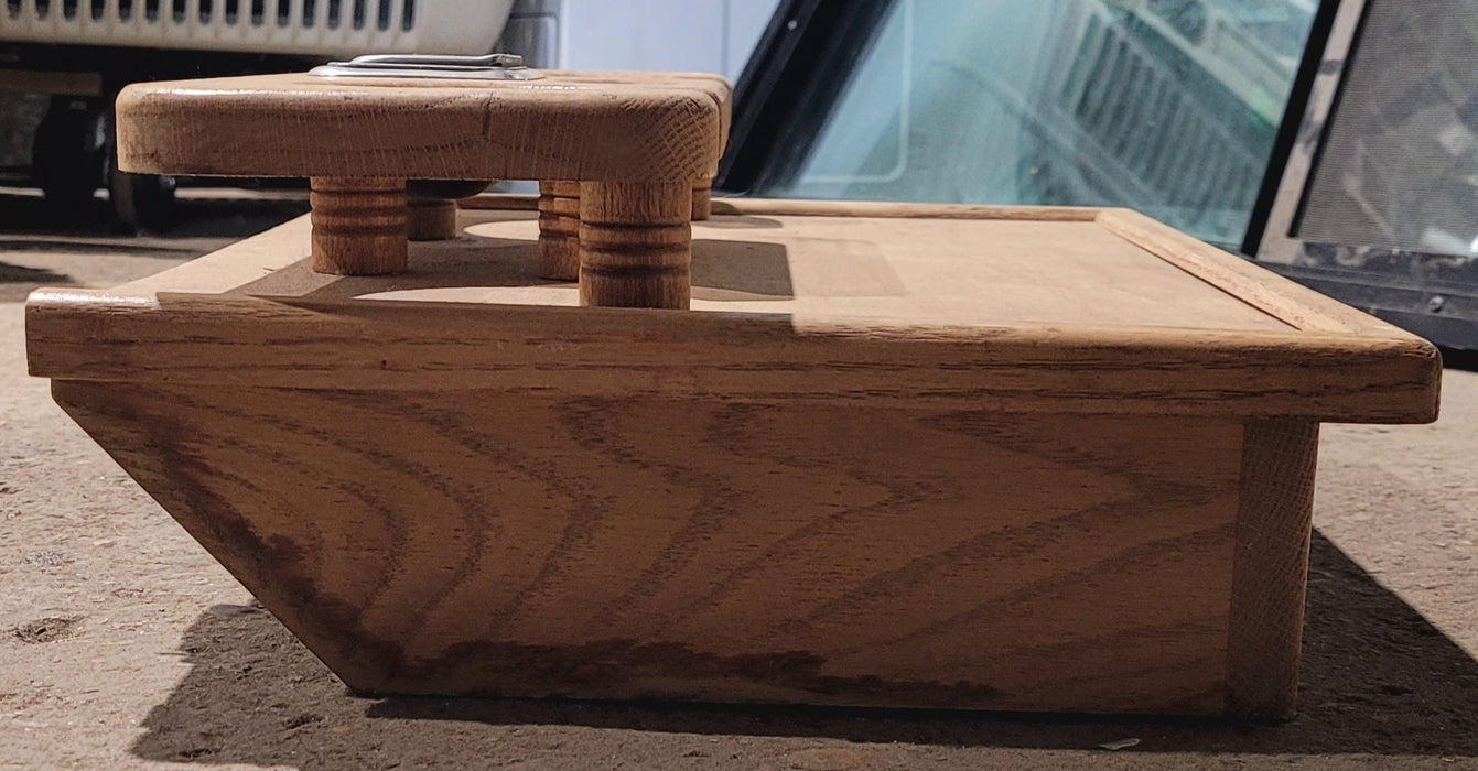 Used Wooden Doghouse Console Cover With 2 Cupholder Spaces