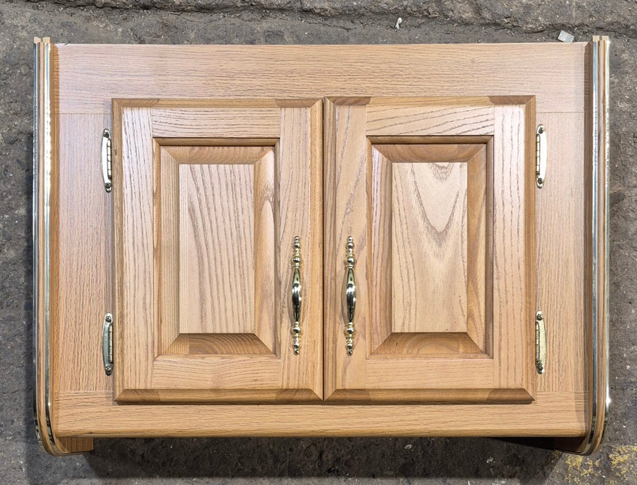 Used Wooden RV Cupboard 2 Door - 18" H x 24 3/8" W x 7 3/4" D