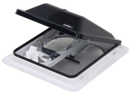 Ventline V3094-603-00 -  E-Z Lift Ventadome Trailer Roof Vent w/ 12V Fan - Manual Lift - Smoke