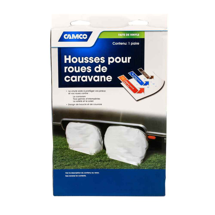 Vinyl RV Wheel & Tire Protector, 1 pair (27 inches-29 inches , White)