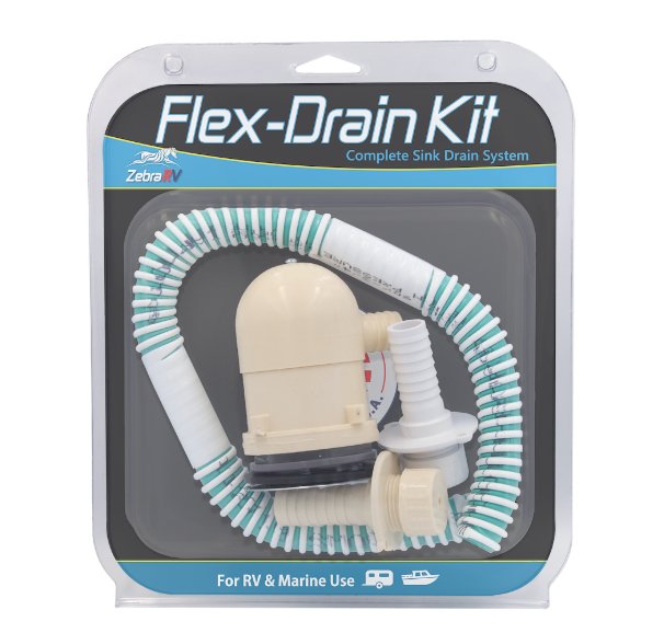 Zebra RV RFDK40 Flex-Drain Waste Water Drain, For RV And Marine Applications