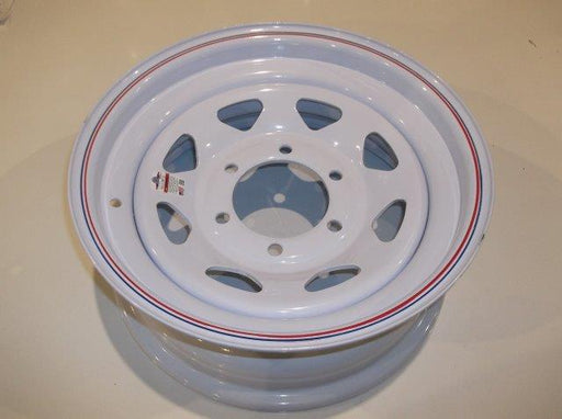 Wheel 6 - Lug 15X6JJ Trailer Wheel Spoke White - Young Farts RV Parts