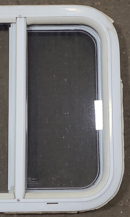 White Radius Opening Window : 17 1/4" W X 18 1/4" H X 1 7/8" D - Young Farts RV Parts