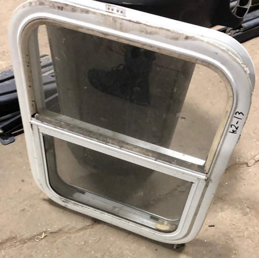 White Radius Opening Window :18" W X 22" H X 2" D - Young Farts RV Parts