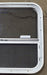 White Radius Opening Window : 23 1/2" W X 21 1/2" H X 1 5/8" D - Young Farts RV Parts